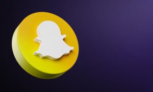 snapchat circle button icon 3d with copy space